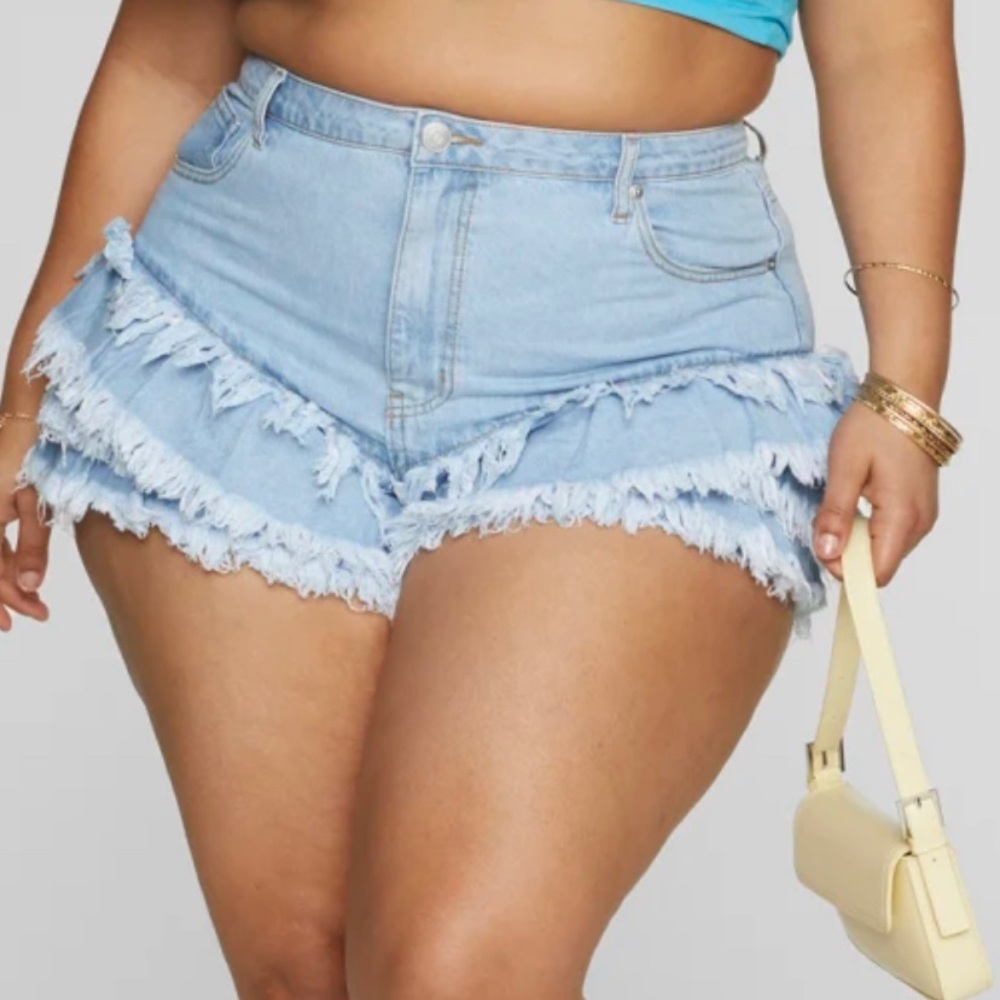Fringe Denim Shorts